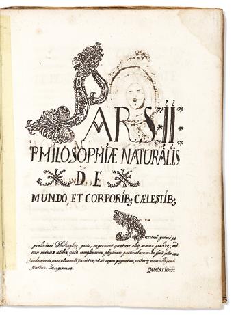 Manuscript on Paper. Cartesian Natural Philosophy, Astronomy, Medicine, & Science.